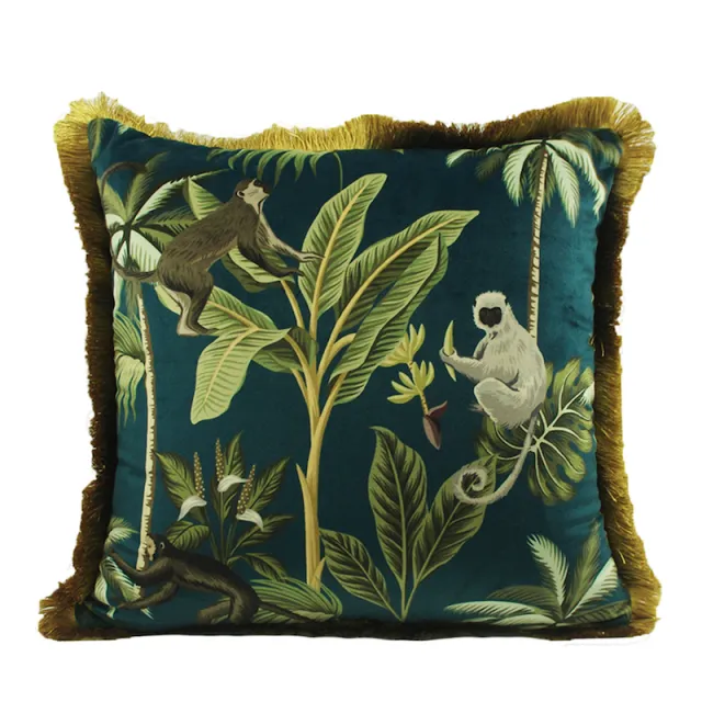 Simple Retro Green Gold Pillow Decoration Lemur - Shop at LoveMi