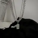 1pcs Double Layer Cuban Chain Vintage Portrait Square Tag Necklace, Minimalist Ins Hip Hop Style, For Men Women Daily Street Wear & Couple Holiday Gifts view 6