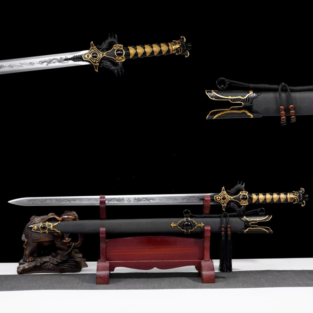 Integrated High Manganese Steel Battle Sword  Unsharpened Cold Weapon For Film TV, Decoration
