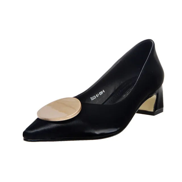 Pointed Thick Heel All match Gentle Fairy Shoes Black - Shop at LoveMi