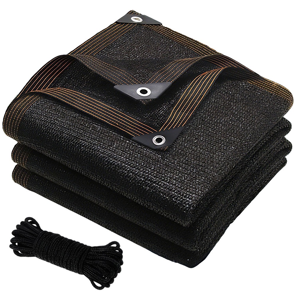 Black Shade Cloth, Reinforced Grommets Sun Shade Net For Outdoor Garden Patio Chicken Coop Parking Pool