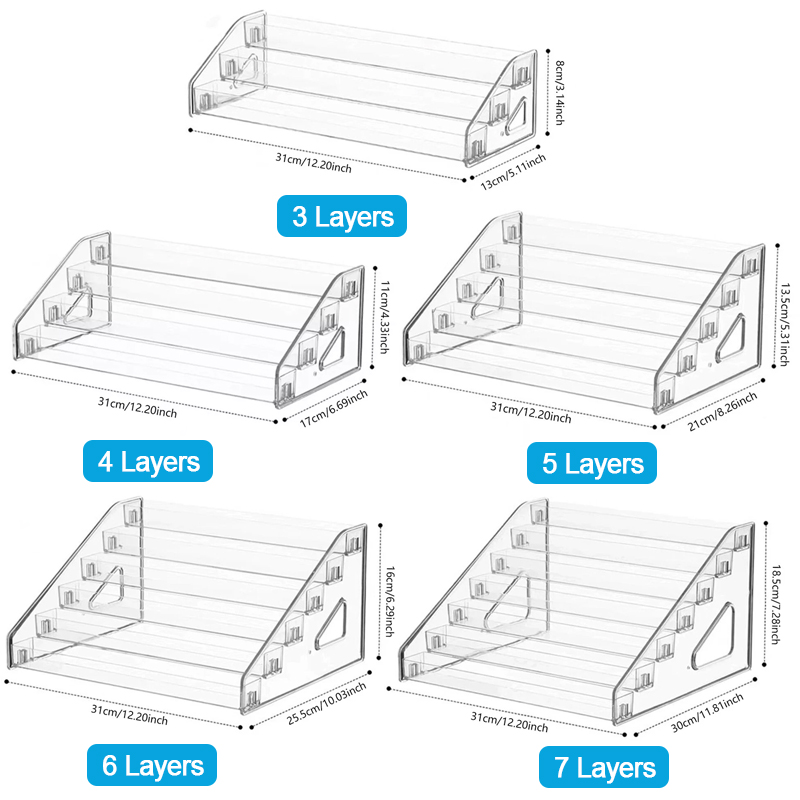 3-7 tier clear acrylic collector card display stand rack