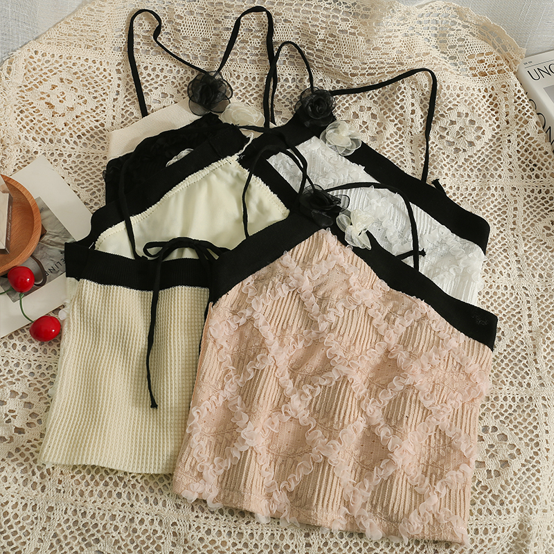 French Style Outerwear Hanging Neck Small Fragrant Top