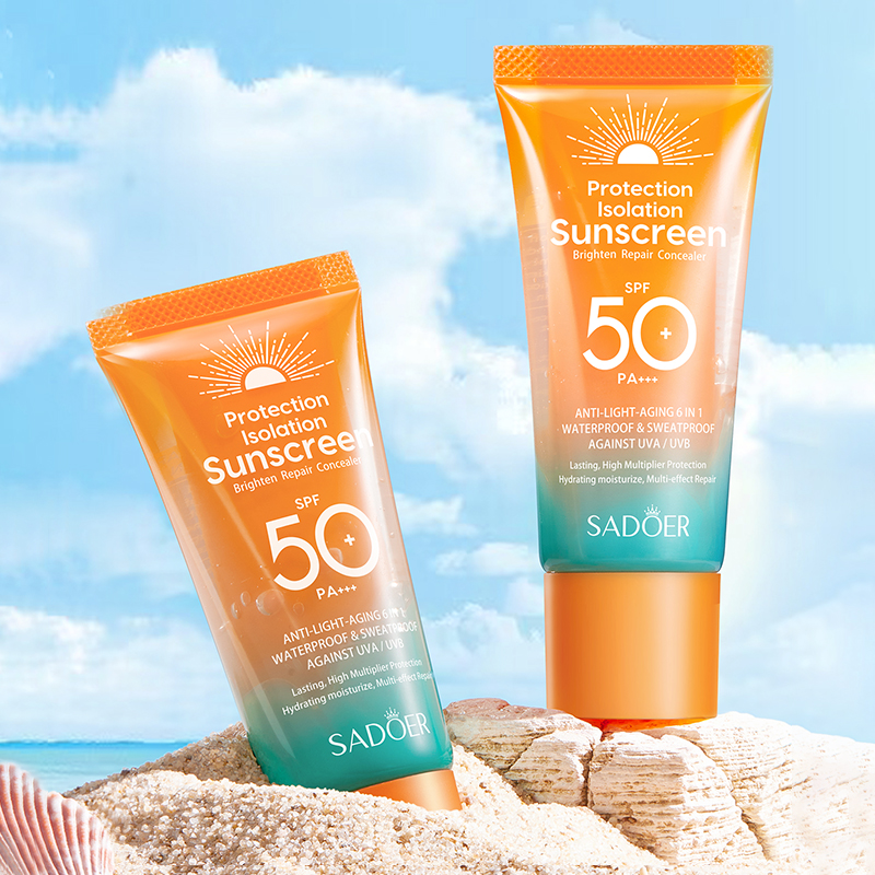 SADOER Dual-Tube Multi-Effect Repairing Isolation Sunscreen 50g — foto 7