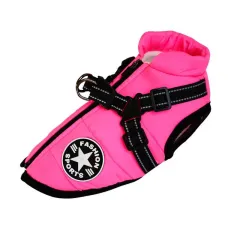 Pet Clothes Waterproof And Warm - Rose Red Chest Back Vest - View 1