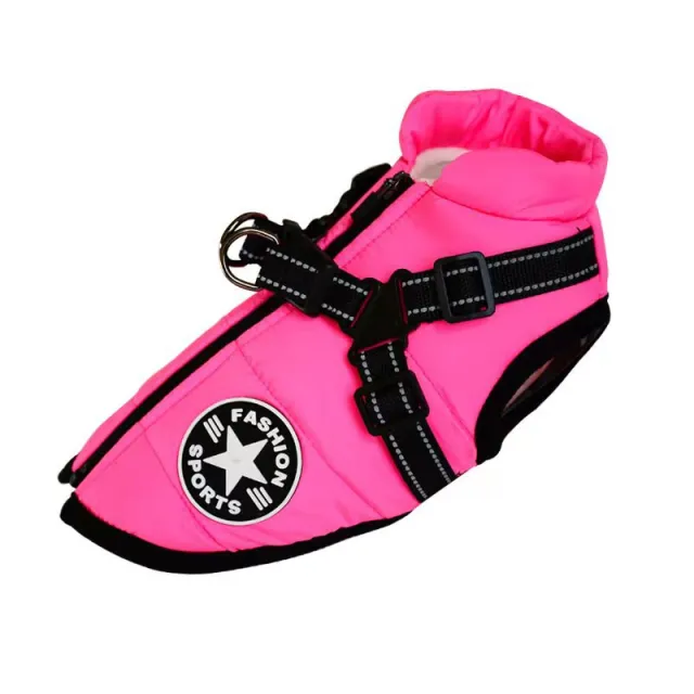Pet Clothes Waterproof And Warm Rose Red Chest Back Vest - Shop at LoveMi