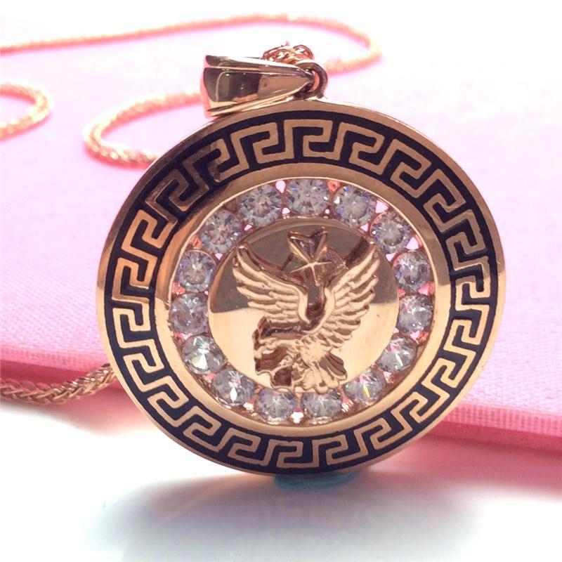 Rose Colored Gold Zircon Eagle Pendant Is Generous