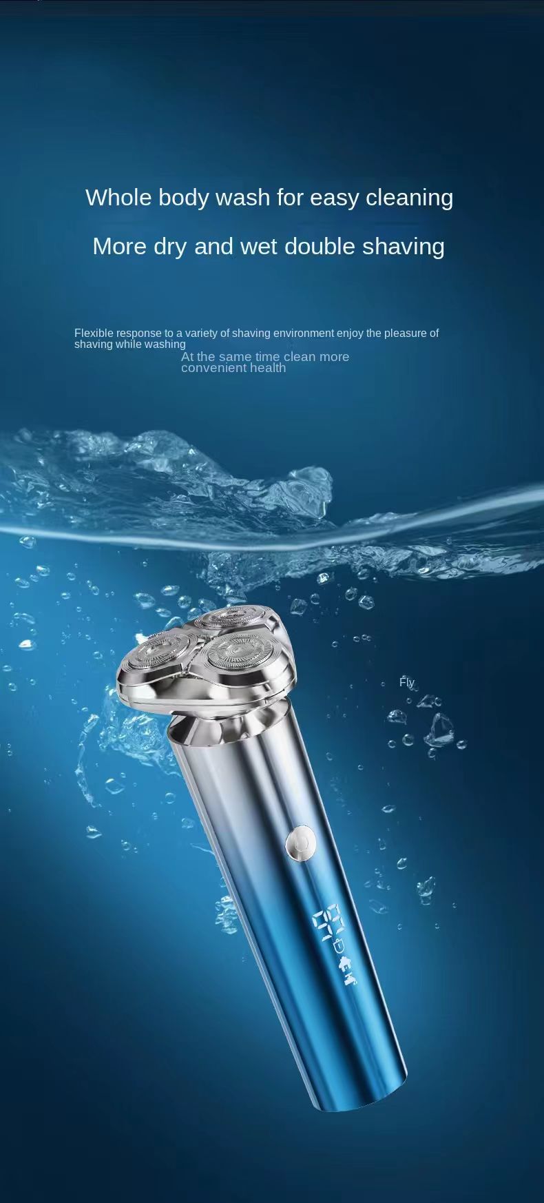 Men's Electric Shaver Triple Head Razor Travel Portable Washable