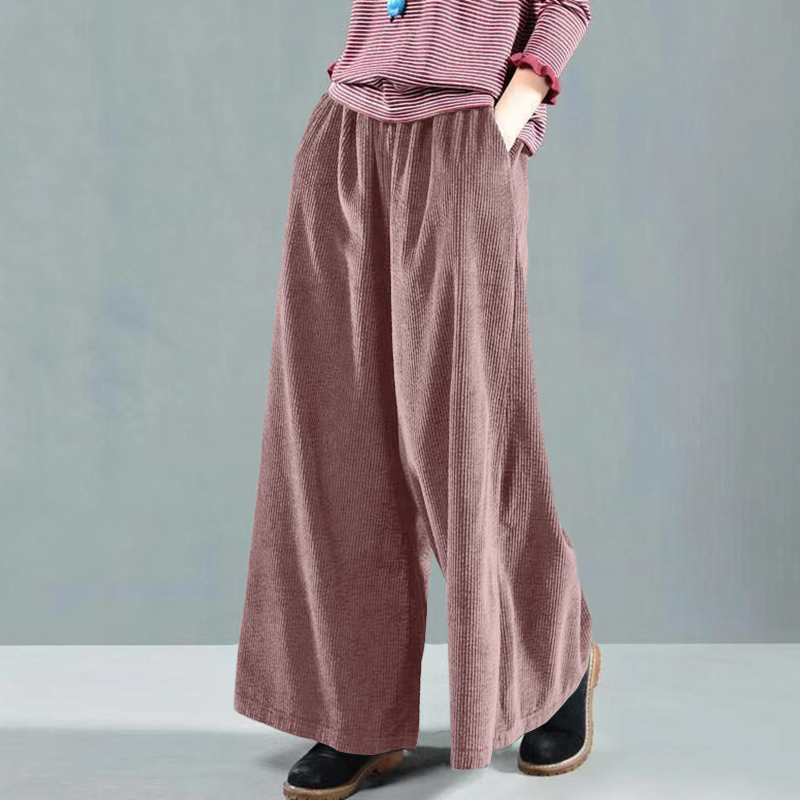 Title 3, Dames Wide Leg Broek, Effen Kleur, Losse Pasvor...