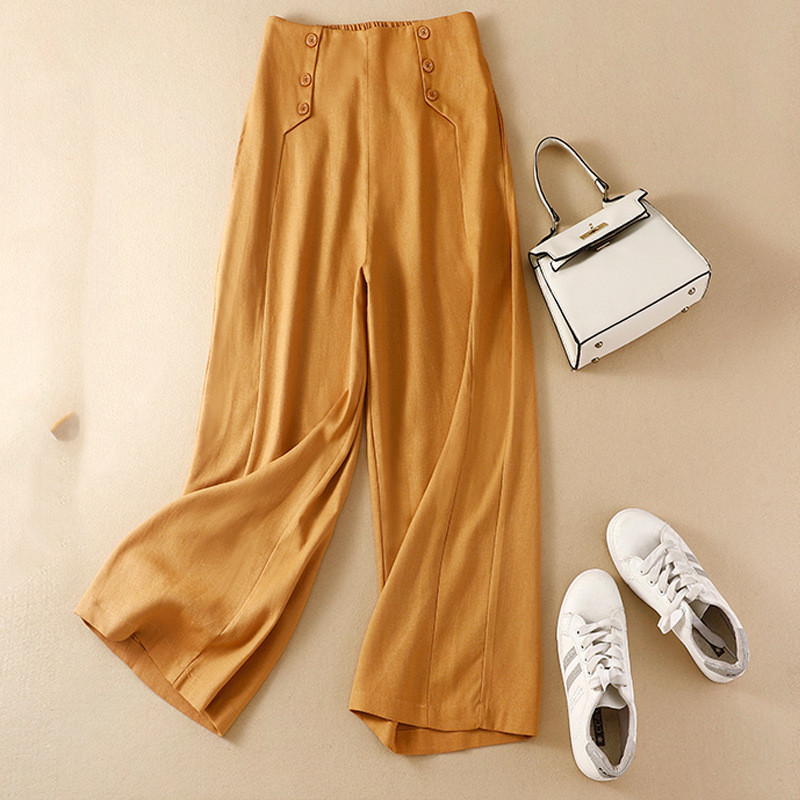 Drape High Waist Casual Straight Pants Children