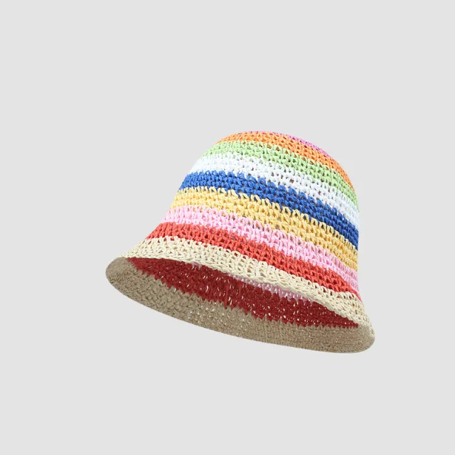 Rainbow Summer Sunscreen Sun Hat Seaside Beach Beige - Shop at LoveMi