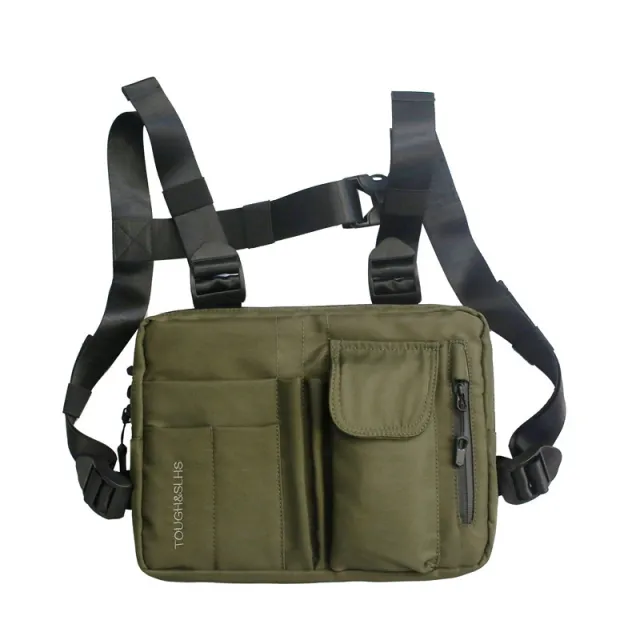 New Street Trend Men's And Women's Vest Bag Hip hop Tactical Functional Backpack Green - Shop at LoveMi