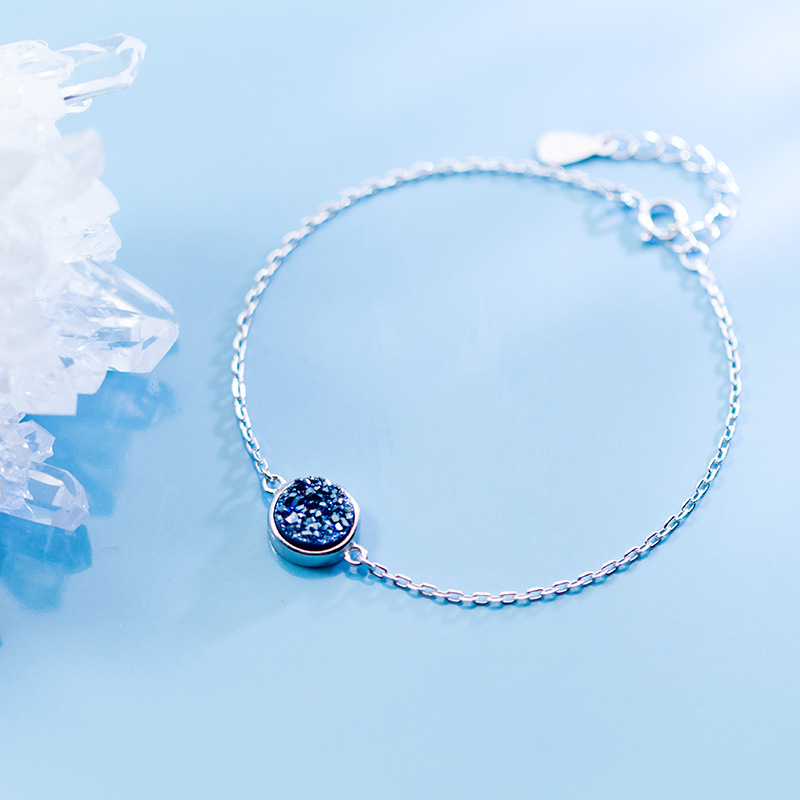 S925 Silver Bracelet Female Korean Style Small  Synthetic Kyanite Bracelet
