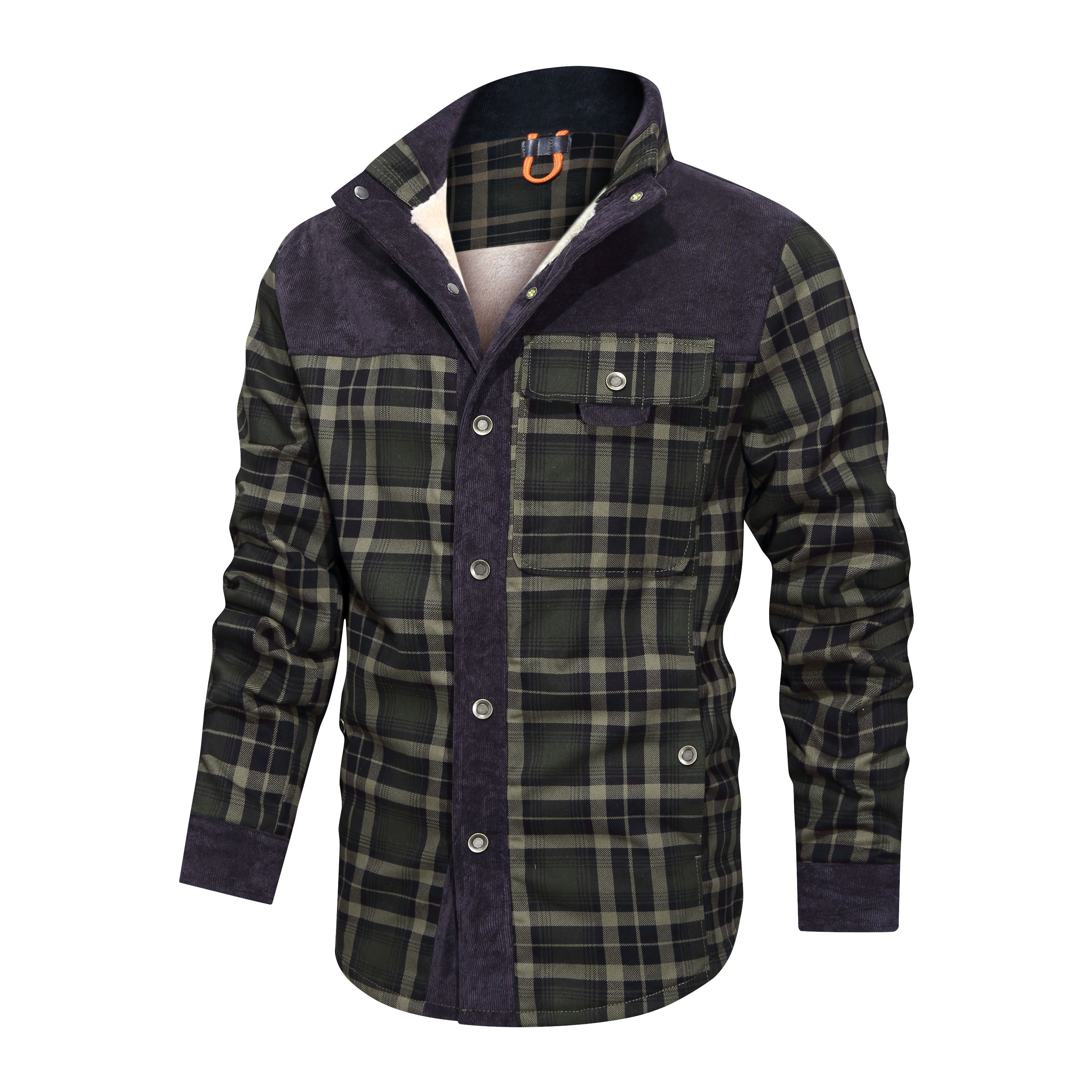 Thickened-Shirt-Jacket-With-Classic-Plaid-Fuzzy-Fleece-Lining-Inside-Design