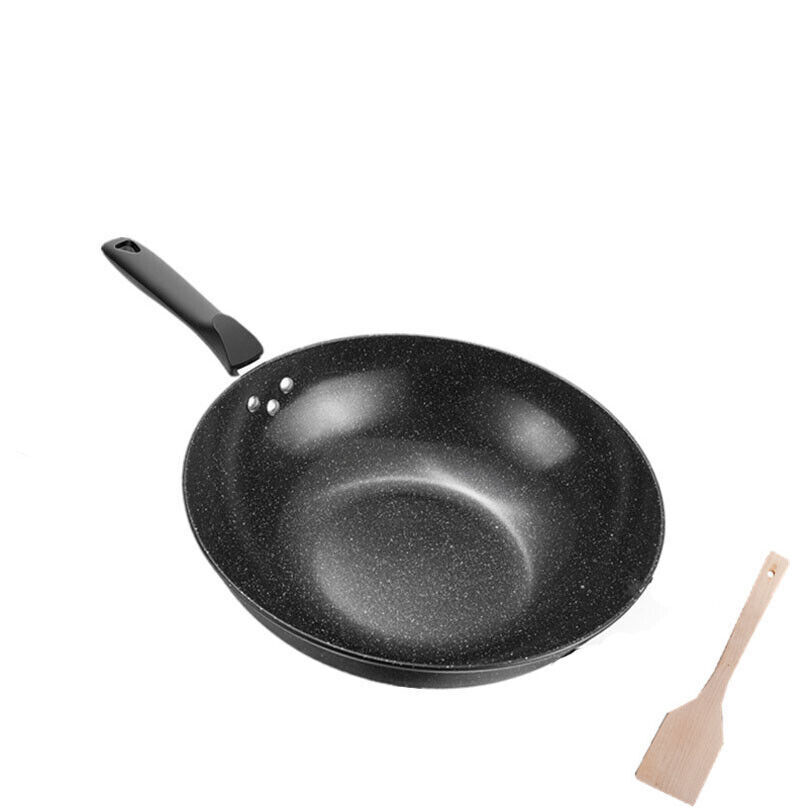 30CM Non-Stick Frying Pan Skillet Saute Tempered Glass Lid Granite Coating — image 3