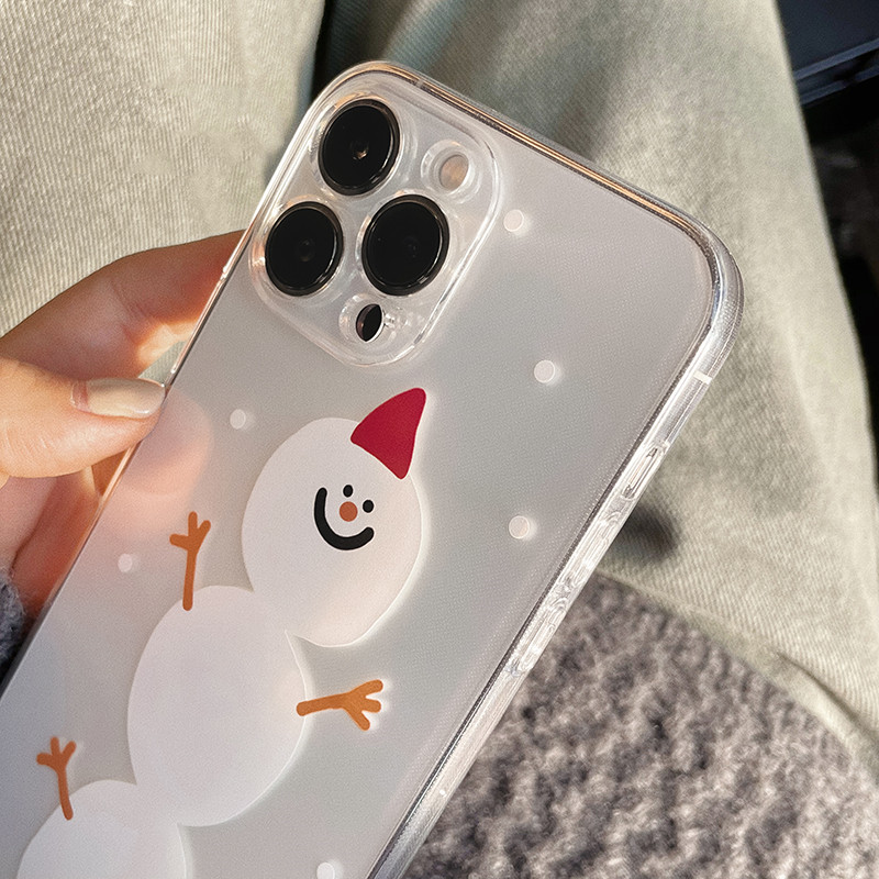 Christmas Snowman Mobile Phone Case Transparent Bracket - Image 3