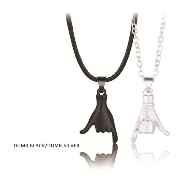 Palm Couple Necklace Magnet Attracts Handshake Clavicle Chain Necklace - Shop at LoveMi