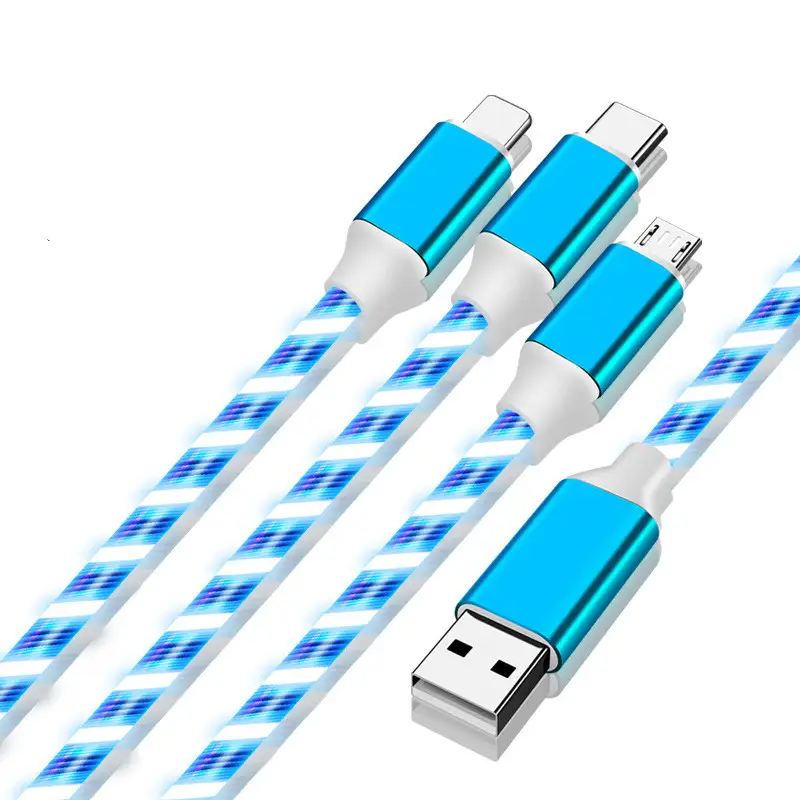 Multifunctional Three-in-one Streamer Data Cable USB Fast Charge