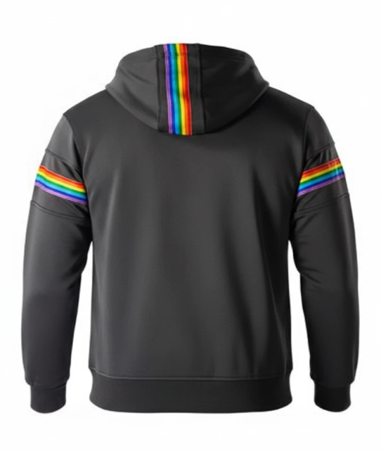 Men's Fashion Rainbow Zipper Hoodie