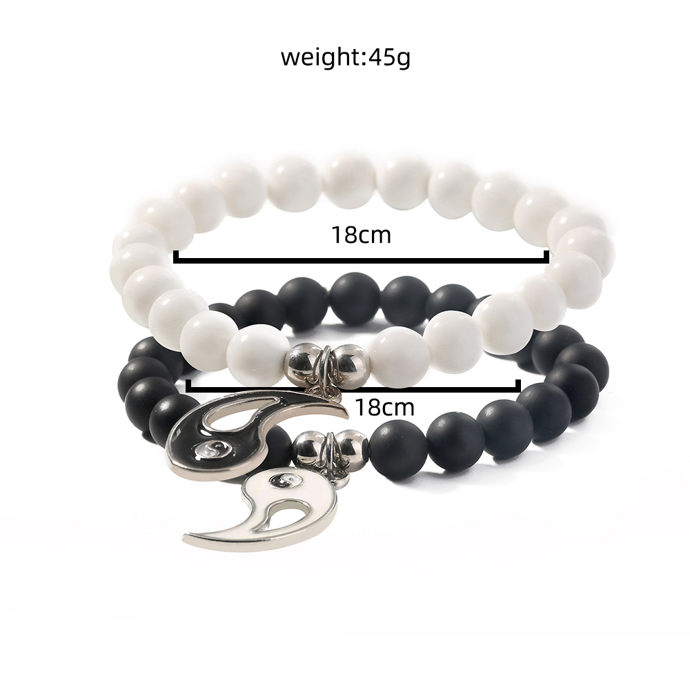 Title 7, Pulsera de gota de aceite en blanco y negro con...