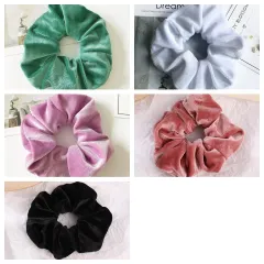 Flannel Hair Tie Hair Rope Velvet Fashion Ponytail Hair Accessories - 5Color Set - View 1