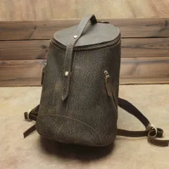 Crazy Horse Skin Unisex Backpack Casual Personality Retro Tide Leather Backpack - Brown - View 1