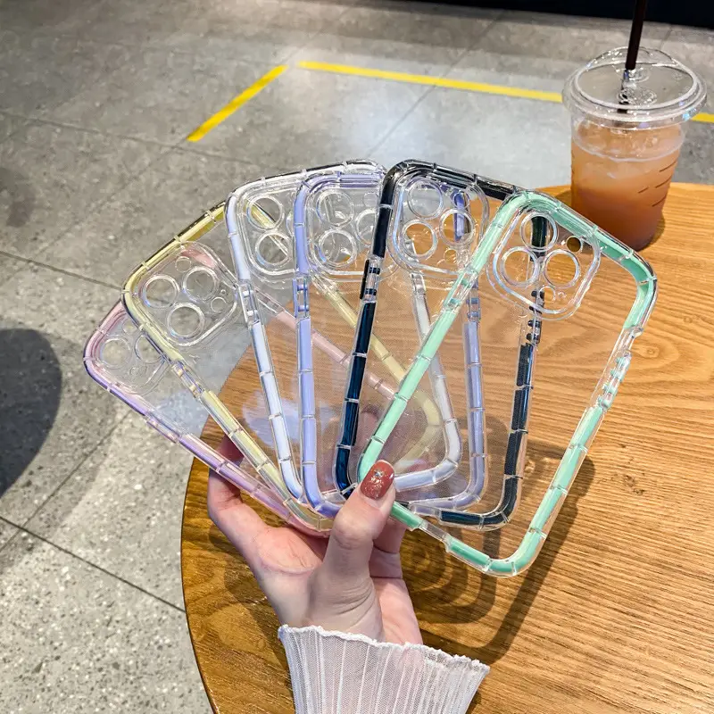 Transparent Candy TPU Color-contrast Fall-proof Protective Sleeve