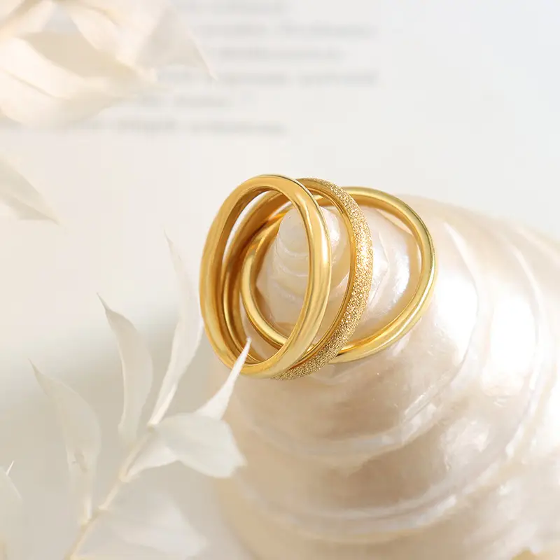 Titanium Steel Fashion Matte Set Ring