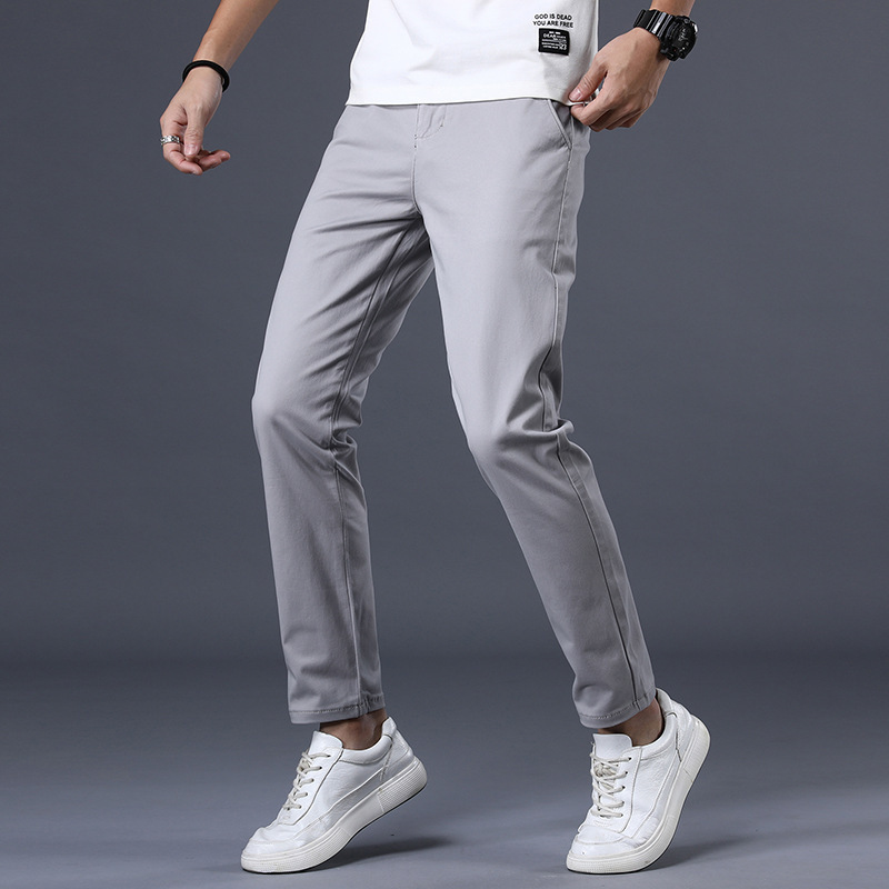 Title 8, Mens Cotton Casual Pants Stretch Slim Long – C...