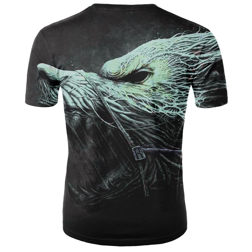 Title 4, Mens Wolf Digital Print T-shirt, European and ...