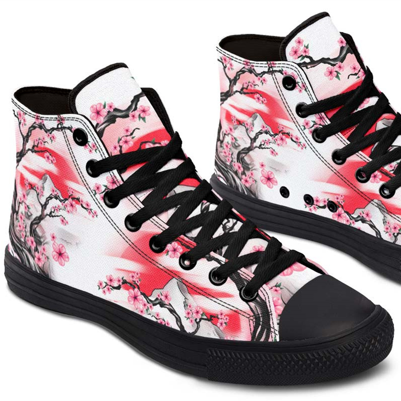 Printed Couple High Top Canvas Shoes