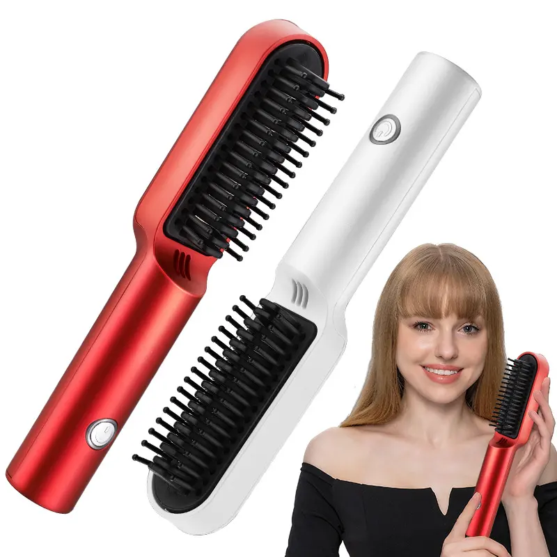 USB Portable Hot Air Comb Rechargable Professional Hair Dryer
