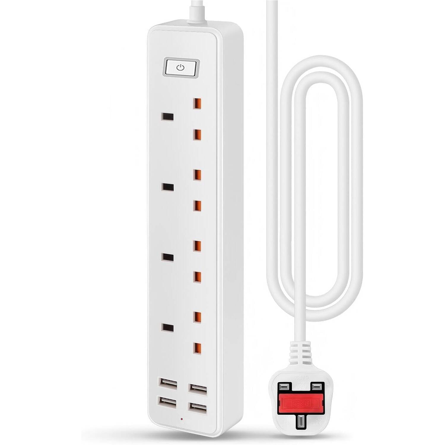4-Socket Extension Lead With 4 USB