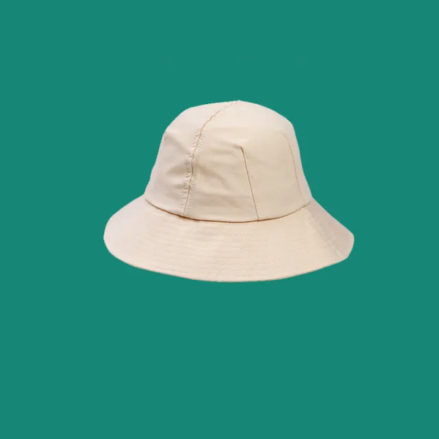 Summer Show Face Small Face Fisherman Hat Apricot Vertical Line Beige - Shop at LoveMi