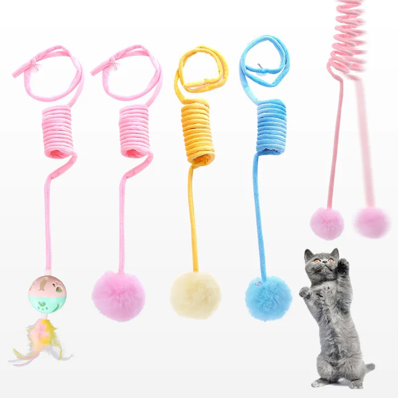 Cat Toy Self-Hi Sucker Spring Rabbit Hair Ball Interactive Play Pet Supplies Interactive Toys – image 2