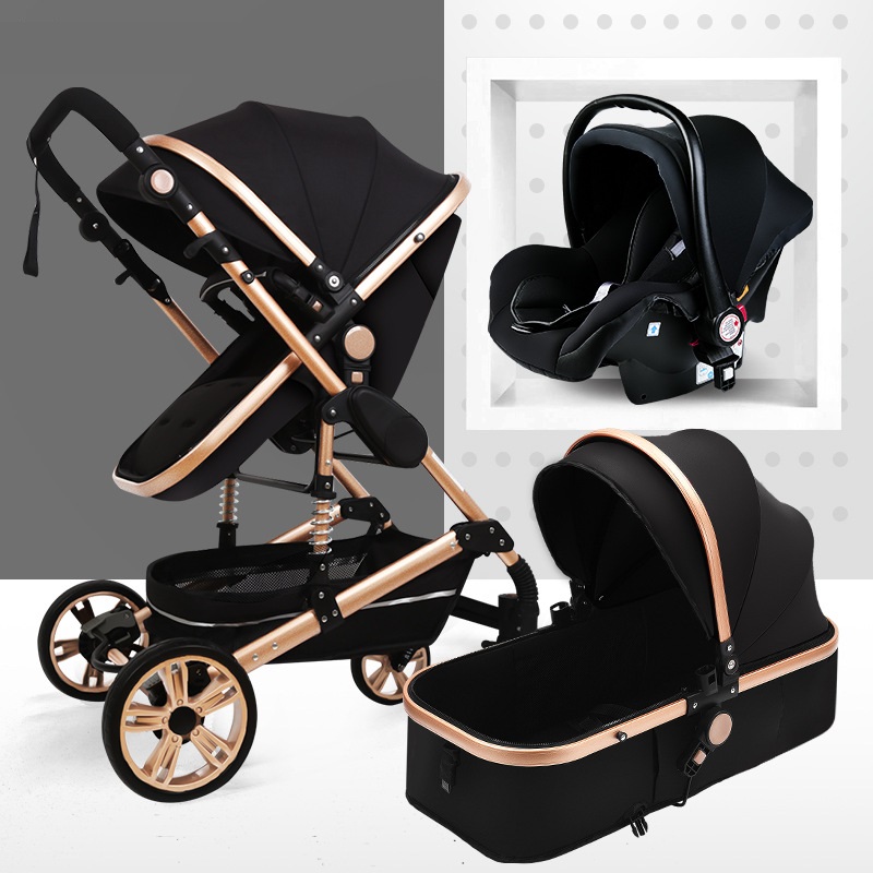 Sitting And Lying Portable Folding High-landscape Shock-absorbing Two-way Stroller For Newborn Babies - Image 1