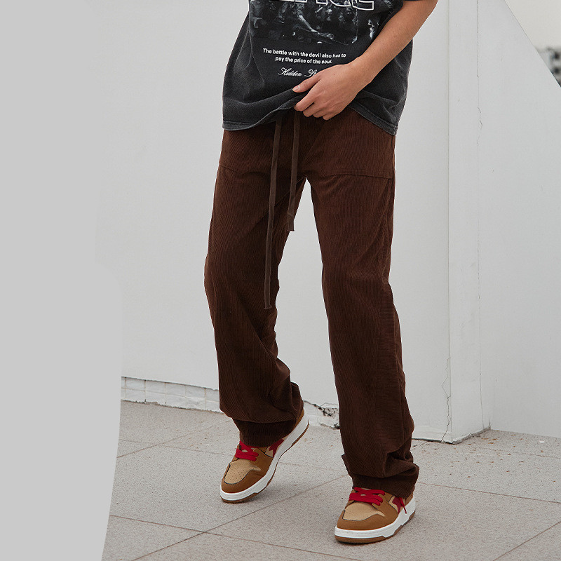 Retro Corduroy Straight Casual Trousers
