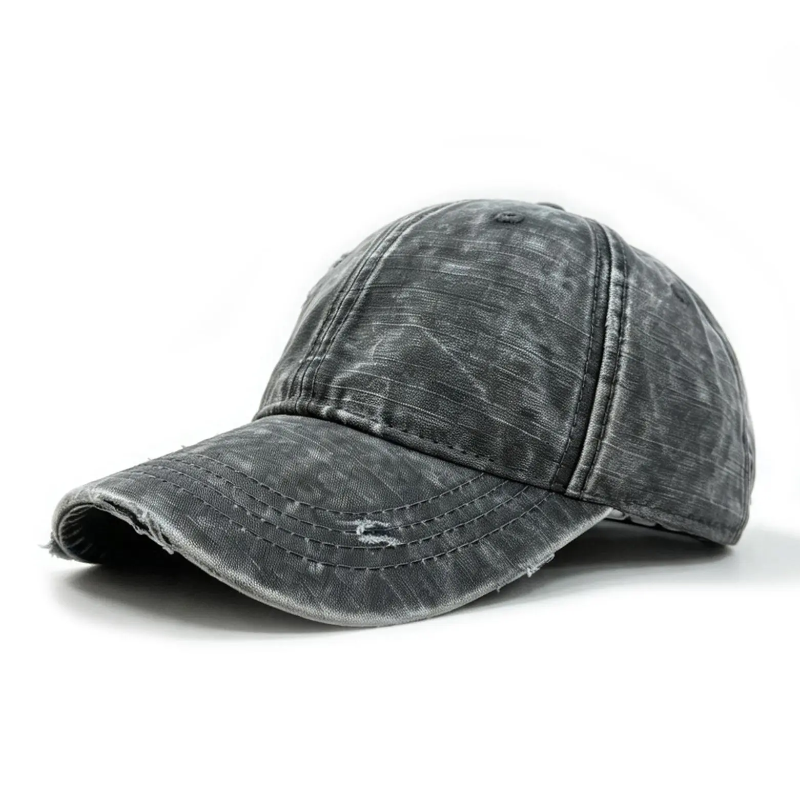 Street Fashion Retro Distressed Denim Holey Baseball Cap With Soft Top And Casual Curved Brim. Perfect For Outdoor Outings