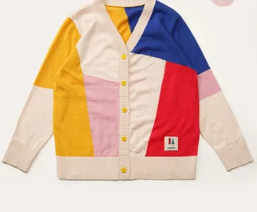 Children''s Sweater Knitted Cardigan Spring And Autumn Spring Clothing Pure Cotton Coat Yellow - Shop at LoveMi