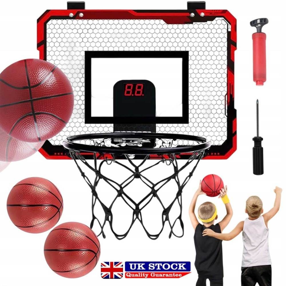Indoor Basketball Hoop For Kids, Over The Door Mini Basketball Hoops With LED UK