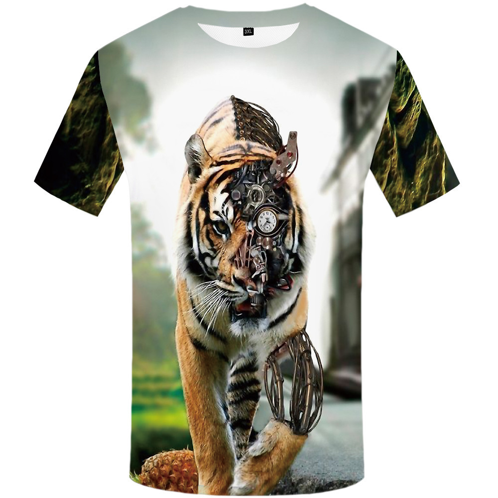 Title 3, Mens and Womens Animal Digital Print Short Sl...