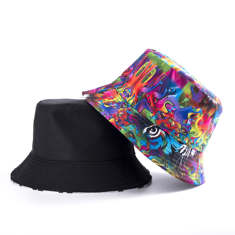 Hip-hop Printed Fisherman Hat Double Basin Hat