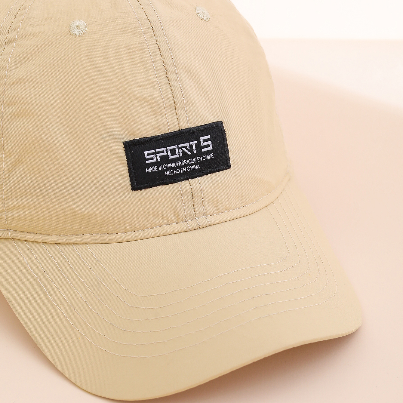 Korean Version Of A Simple Solid-color Embroidered Letter Quick-drying Baseball Cap With Adjustable Soft Top Sunshade Beanie Hat, Suitable For Outdoor Versatility