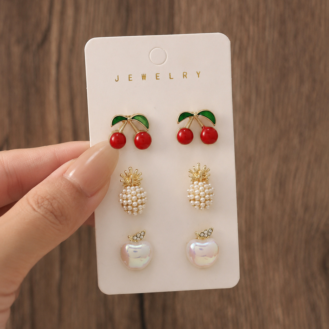 Cross-border European American Fruit Enamel Stud Earrings