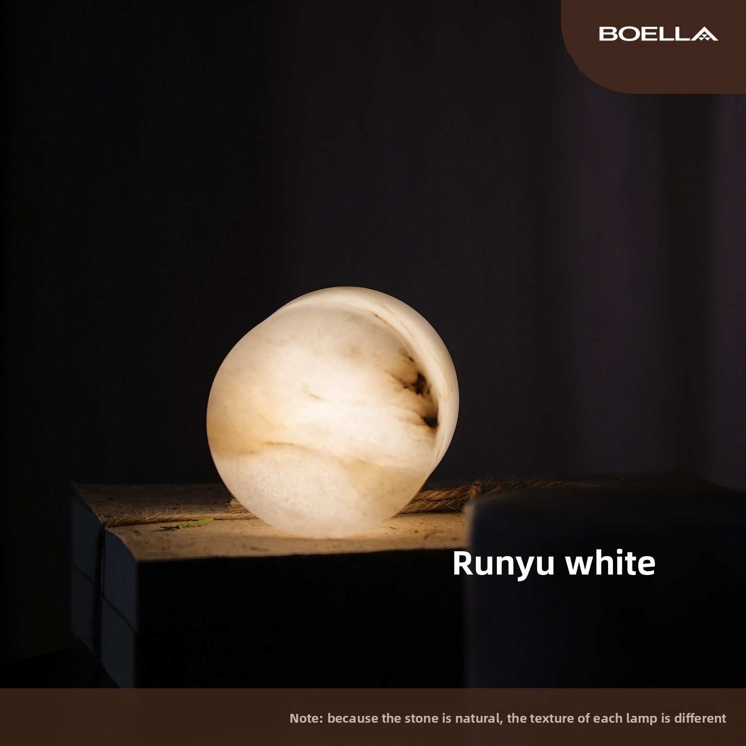Portable Battery-Powered Spanish Marble Lamp