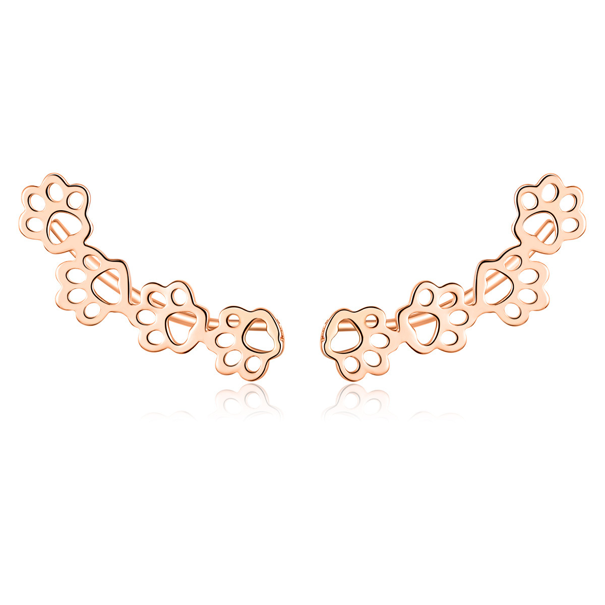 Cute Pet Paw Print S925 Sterling Silver Stud Earrings