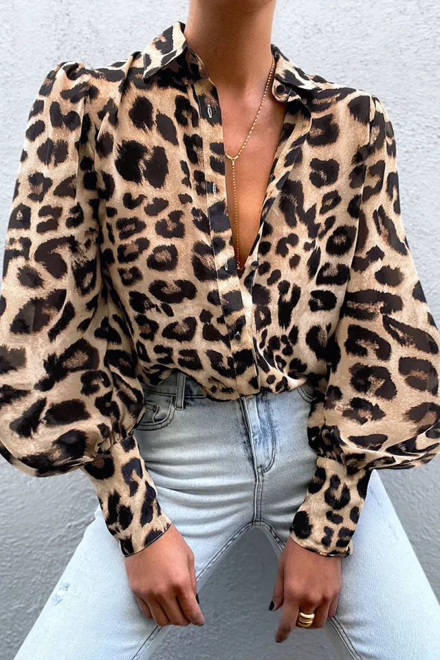 Women's Chiffon Cardigan Loose Lantern Long Sleeve Shirt Fscw003 L - Shop at LoveMi