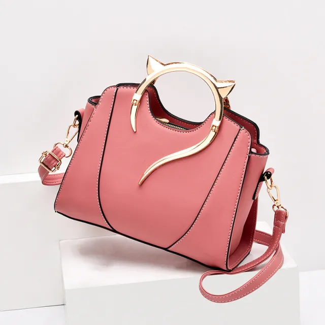 Fashion PU Leather Lady Handbag Messenger Bag Pink - Shop at LoveMi