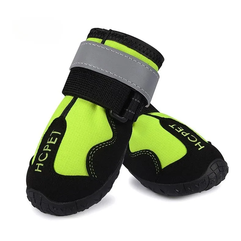 Pet Dog Night Reflective Kick-resistant Mountaineering Waterproof Shoes - Green H Label