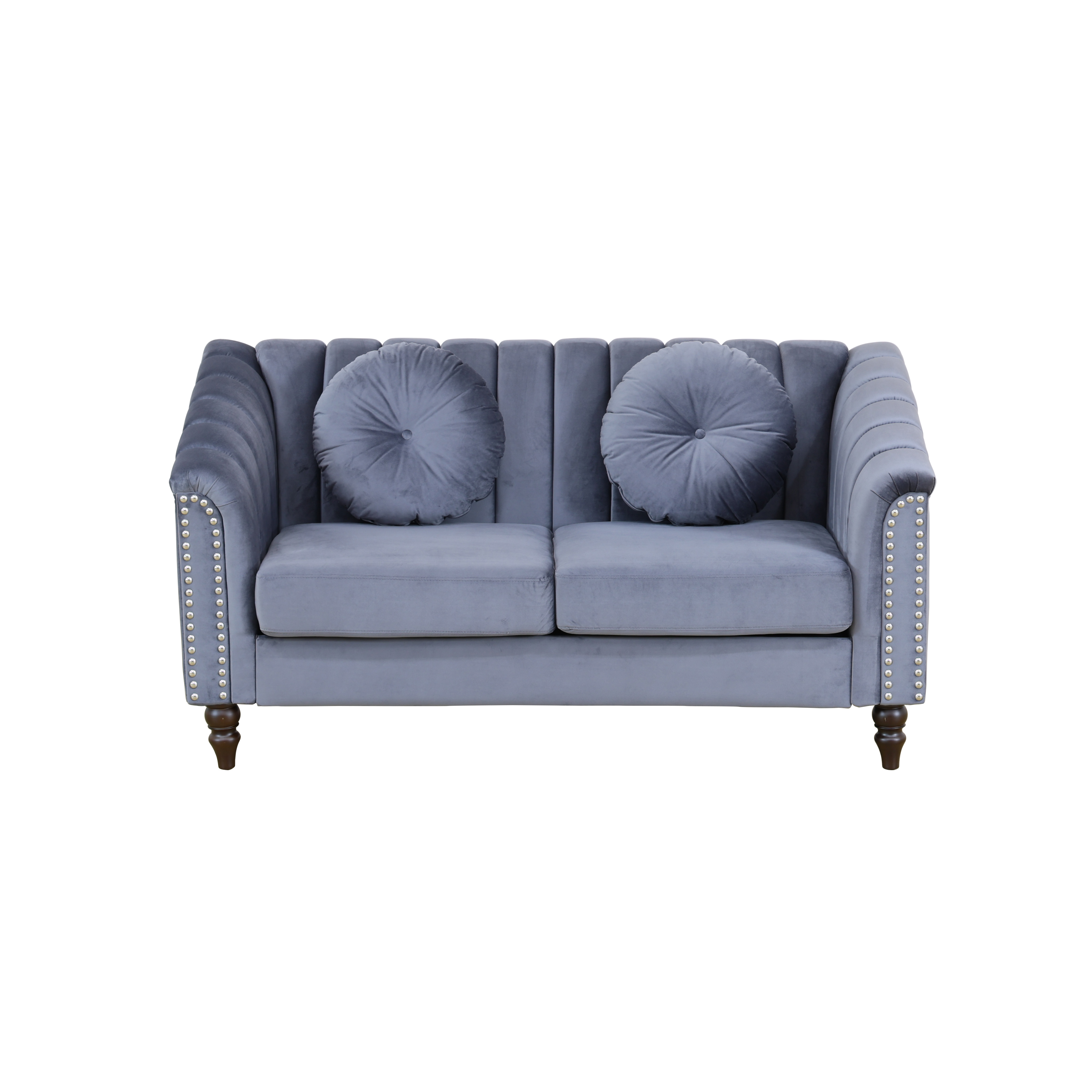 Pickup Only--Grey Microfiber 3-Piece Couch Living Room Sofa Set